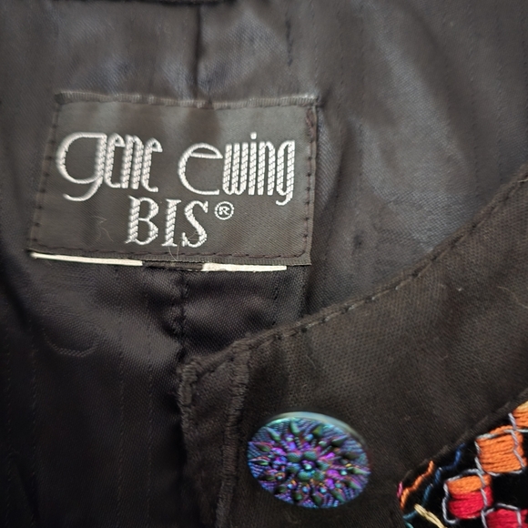 GENE EWING BIS Womens Embroidered Blazer Jacket Size XL Art To Wear - Picture 7 of 7